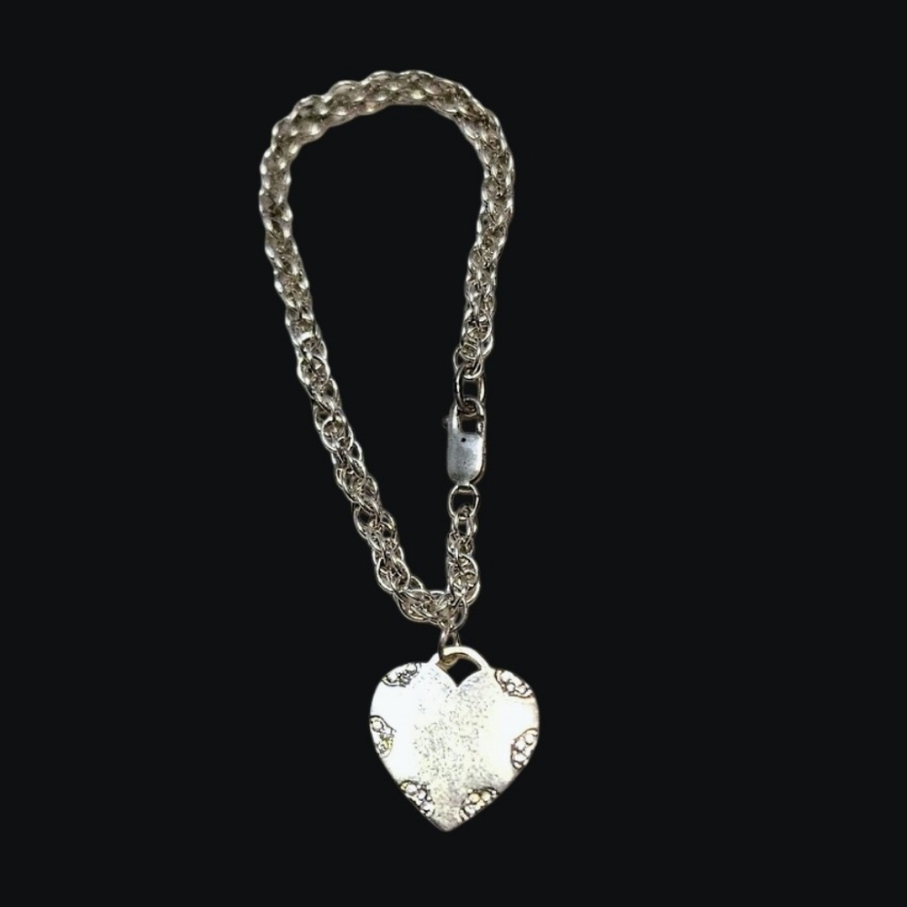 925 sterling Silver heart with CZ bracelet - Picture 3 of 4